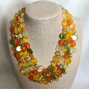 Fruit Salad Lucite 4 strand vintage necklace spring summer Germany